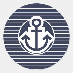 Navy en witte anker Stickers