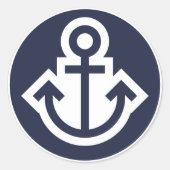 Navy en witte anker Stickers (Voorkant)