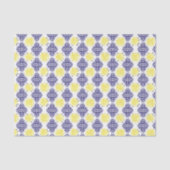 Navy en witte citroen damast patroon tissuepapier (Voorkant)