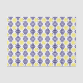 Navy en witte citroen damast patroon tissuepapier