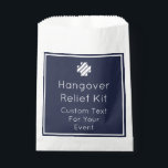 Navy en Witte Hangover Relief Kit Favor Tassen Bedankzakje<br><div class="desc">Eenvoudige en chique marine en wit aanpasbare Hangover Relief Kit gunsttassen om alle krijgen goed goodies voor uw harde feestende vrienden</div>