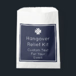 Navy en Witte Hangover Relief Kit Favor Tassen Bedankzakje<br><div class="desc">Eenvoudige en chique marine en wit aanpasbare Hangover Relief Kit gunsttassen om alle krijgen goed goodies voor uw harde feestende vrienden</div>