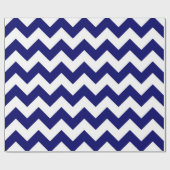 Navy en Witte Zigzag geschenkverpakking Cadeaupapier (Vlak)