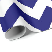 Navy en Witte Zigzag geschenkverpakking Cadeaupapier (Rol Hoek)