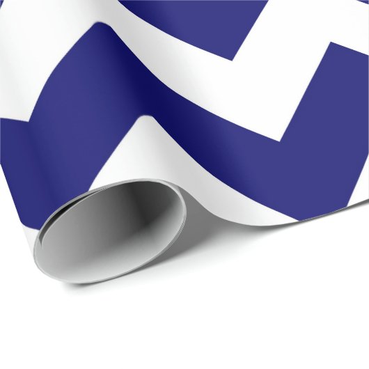 Navy en Witte Zigzag geschenkverpakking Cadeaupapier (Rol Hoek)