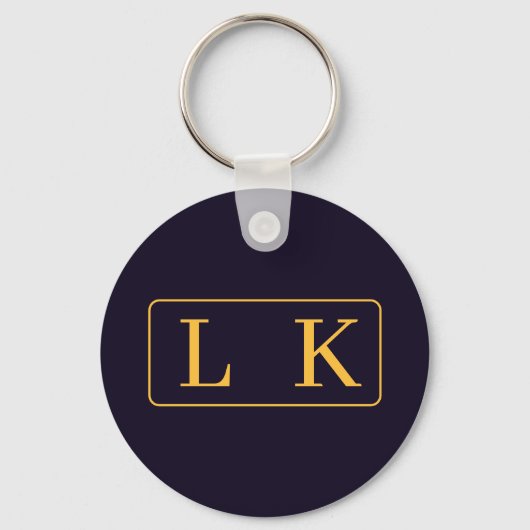 Navy en Yellow Best Friends monogrammen Sleutelhanger (Voorkant)