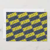 Navy en Yellow Modern Chalkboard Afstuderen Kaart (Achterkant)