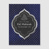 Navy en Zilver Eid Mubarak Viering Groet (Voorkant)