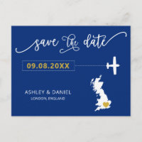Navy England Scotland Wedding Save the Date Vereni