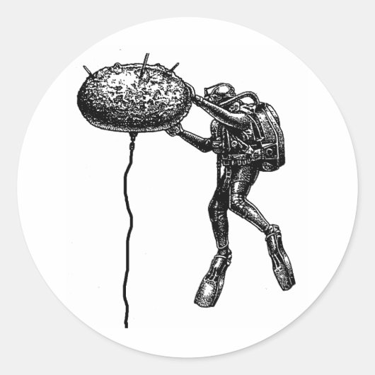 Navy EOD Contact Mine Ronde Sticker (Voorkant)