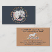 Navy Equestrian Trainer Horse Visitekaartje (Voorkant / Achterkant)