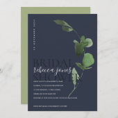 NAVY EUCALYPTUS FOLIAGE WATERVERF VRIJGEZELLENFEES AANKONDIGING (Voorkant / Achterkant)