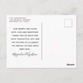 Navy Eucalyptus Foto Baby Hartelijk dank Briefkaart (Achterkant)