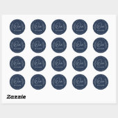 Navy Eucalyptus Onze Favoriete Trouwgunst Sticker (Vel)