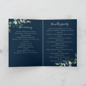 Navy Eucalyptus Order of Ceremony Wedding Programma (Binnen)