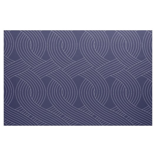 Navy Fabric met White Interlocking Line Stof (Fat Quarter)