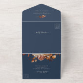 Navy Fall Wedding All In One Uitnodiging (Buitenkant)