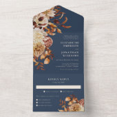 Navy Fall Wedding All In One Uitnodiging (Binnen)