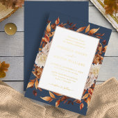 Navy Fall Wedding Folie Uitnodiging