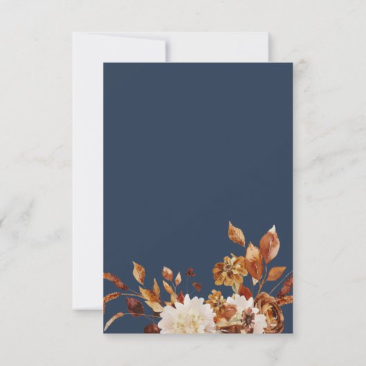 Navy Fall Wedding RSVP Kaartje (Achterkant)