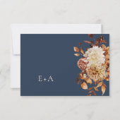 Navy Fall Wedding RSVP Kaartje (Achterkant)