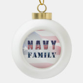 Navy Familie Kerstmis Keramische Bal Ornament (Voorkant)
