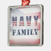 Navy Familie Kerstmis Metalen Ornament (Links)