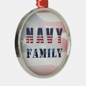 Navy Familie Kerstmis Metalen Ornament (Rechts)