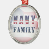 Navy Familie Kerstmis Metalen Ornament (Links)