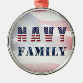 Navy Familie Kerstmis Metalen Ornament (Voorkant)