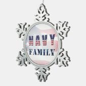 Navy Familie Kerstmis Tin Sneeuwvlok Ornament (Rechts)