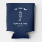 Navy Family Name Beach House | Seapaard Blikjeskoeler (Voorkant)