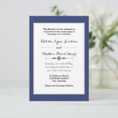 Navy & Faux Glitter Framed - 3x5Weddenschap Kaart (Staand voorkant)