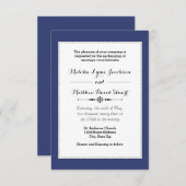 Navy & Faux Glitter Framed - 3x5Weddenschap Kaart (Voorkant / Achterkant)