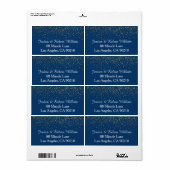 Navy Faux Gold Confetti Dot Bruiloft Retouradres Etiket (Full Sheet)