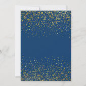 Navy Faux Gold Glitter Confetti Stippen Fancy brui Kaart (Achterkant)