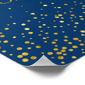 Navy Faux Gold Glitter Confetti Wedding Seating Se Poster (Hoek)