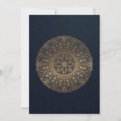 NAVY FAUX GOLD MANDALA JAAR 50E JUBILEUM KAART (Achterkant)