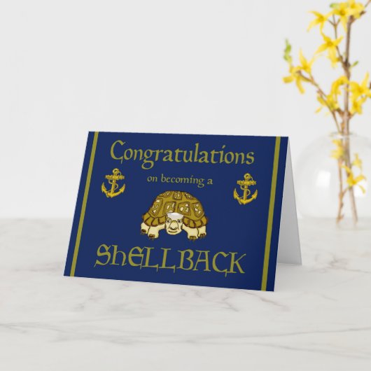 Navy Felicitaties Shellback Kaart (Gele Bloem)