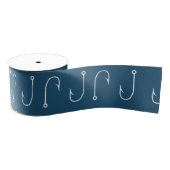Navy Fish Hooks Ribbon Grosgrain Lint (Spoel)
