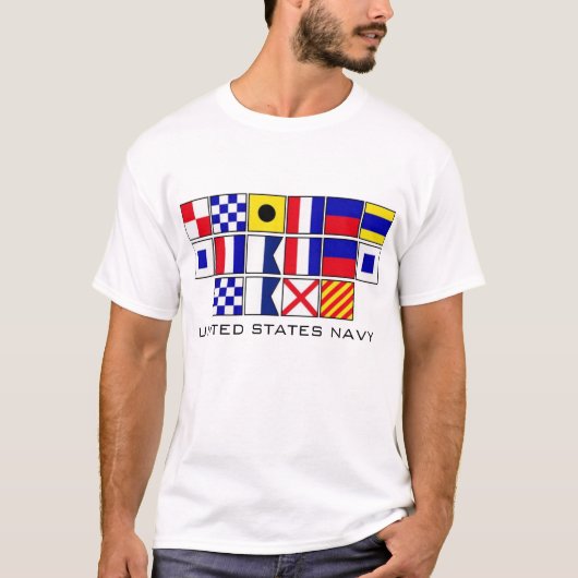 Navy Flags 2 T-shirt (Voorkant)