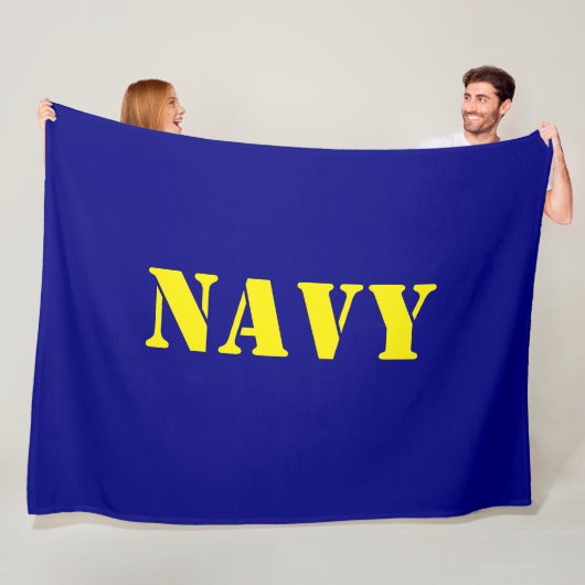 NAVY FLEECE DEKEN (In situ)