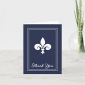 Navy Fleur de Lis - Hartelijk dank Bedankkaart (Voorkant)
