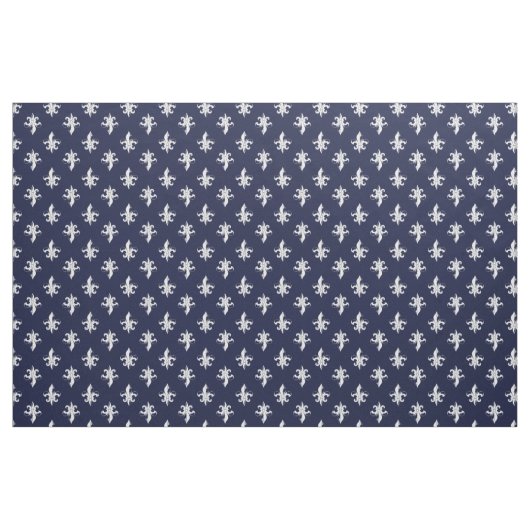 Navy Fleur De Lis Pattern Stof (Yard (91,4 cm))