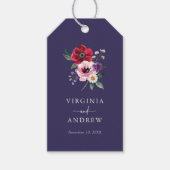 Navy Floral Cadeaulabel (Voorkant)
