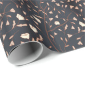  Navy Floral Cadeaupapier (Rol Hoek)