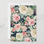 Navy Floral Elegance Bride Gown Vrijgezellenfeest Kaart (Achterkant)