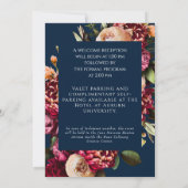 Navy Floral Funeral Memorial Announcement 011124H Kaart (Achterkant)