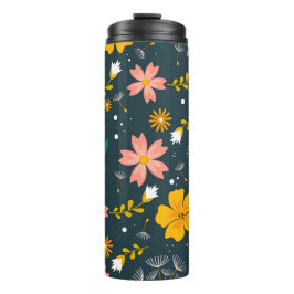 Navy Floral Garden Whimsical Spring Pattern Thermosbeker