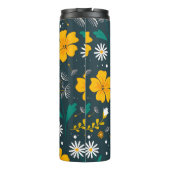 Navy Floral Garden Whimsical Spring Pattern Thermosbeker (Achterkant)